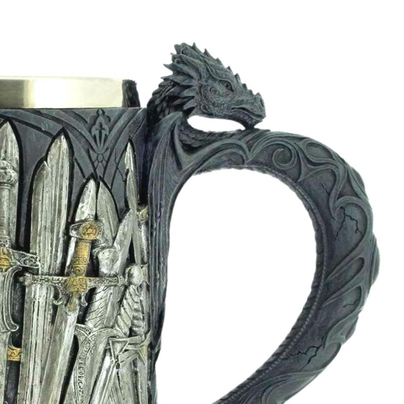Pacific Giftware باستيفيك جيفتوير ليجندز أوف ذا سووردز جيم أوف سوورد ثرونز دراجون ماغ تانكارد 13oz - Image 3